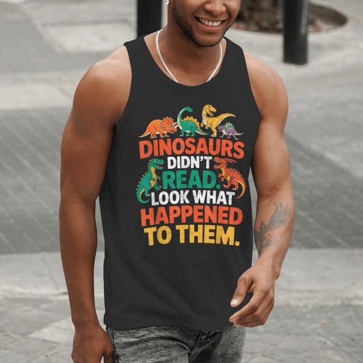 English Teacher Dinosaurs Didn’t Read What Happened To Them Men Tank Top, English Teacher Tank Tops, funny gift