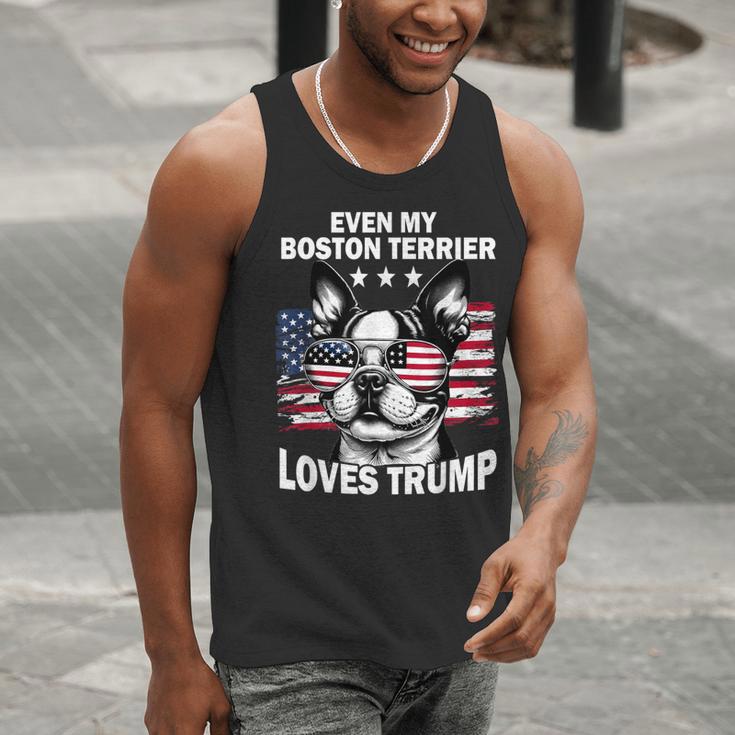 Even My Boston Terrier Loves Trump Trump Supporter Dog Lover Men Tank Top, funny gift