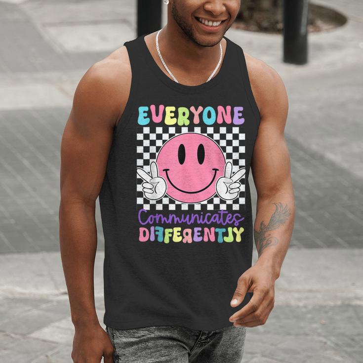 Everyone Communicates Differently Autism Awareness Teacher Men Tank Top, funny gift Everyone Communicates Differently Autism Awareness Teacher Men Tank Top, funny gift