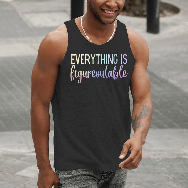 Everything Is Figureoutable Teacher Motivational - -Adults Small Short Sleeve Crew Collar Modern Fun Vacation Cotton Polyester Machine Wash Men Tank Top, funny gift Everything Is Figureoutable Teacher Motivational - -Adults Small Short Sleeve Crew Collar Modern Fun Vacation Cotton Polyester Machine Wash Men Tank Top, funny gift