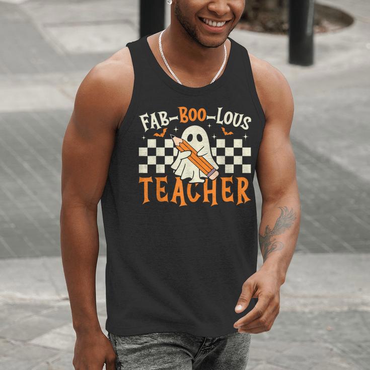 Fab Boo Lous Teacher Retro Ghost Spooky Halloween Costume Men Tank Top, funny gift