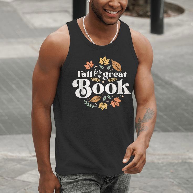 Fall For A Great Book Reading Librarian Autumn Teacher Men Tank Top, funny gift Fall For A Great Book Reading Librarian Autumn Teacher Men Tank Top, funny gift