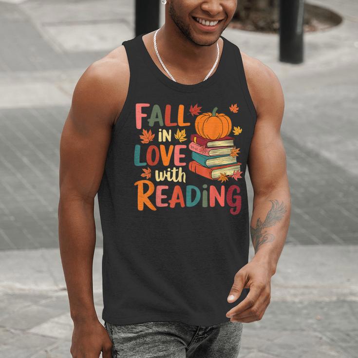 Fall In Love With Reading Autumn Thanksgiving Shirt Teacher Men Tank Top, funny gift Fall In Love With Reading Autumn Thanksgiving Shirt Teacher Men Tank Top, funny gift