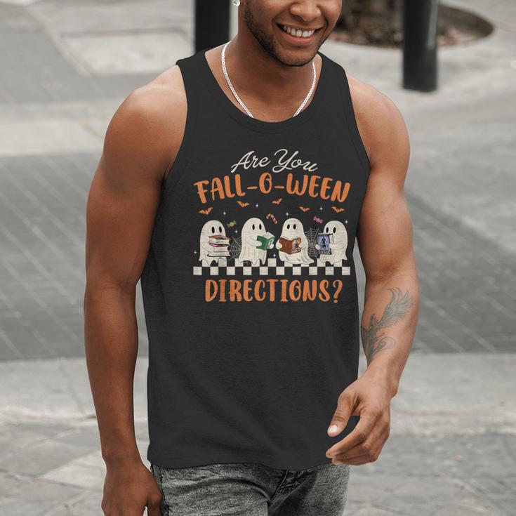 Are You Fall-O-Ween Directions Halloween TeacherGhost Book Men Tank Top, funny gift