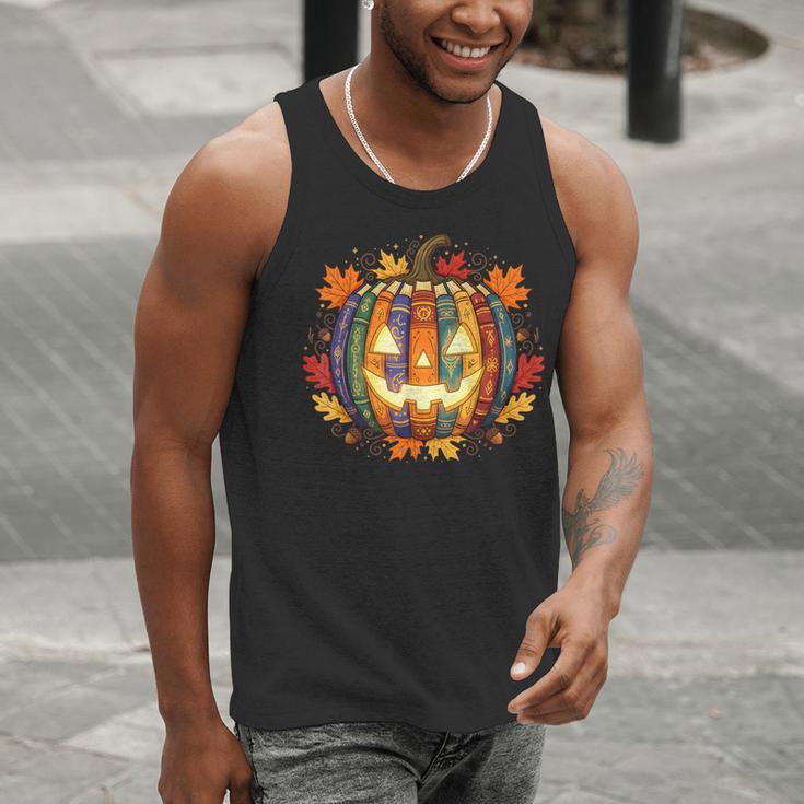 Fall Pumpkin Book Lover Spooky Librarian Teacher Halloween Men Tank Top, funny gift Fall Pumpkin Book Lover Spooky Librarian Teacher Halloween Men Tank Top, funny gift