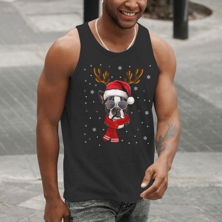 Family Matching Reindeer Xmas Boston Terrier Christmas Men Tank Top, Boston Terrier Christmas Tank Tops, funny gift