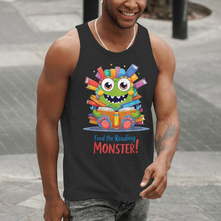Feed The Reading Monster Halloween Teacher Men Tank Top, funny gift Feed The Reading Monster Halloween Teacher Men Tank Top, funny gift