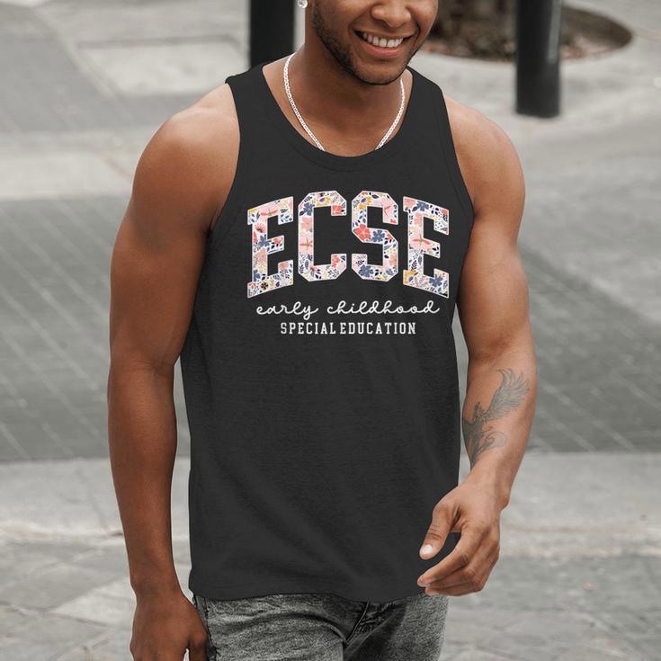 Floral ECSE Early Childhood Special Education SPED Teacher Men Tank Top, funny gift