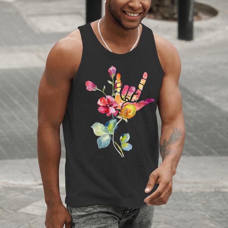 Flower American Sign Language ASL Teacher Teaching Deaf Men Tank Top, funny gift Flower American Sign Language ASL Teacher Teaching Deaf Men Tank Top, funny gift
