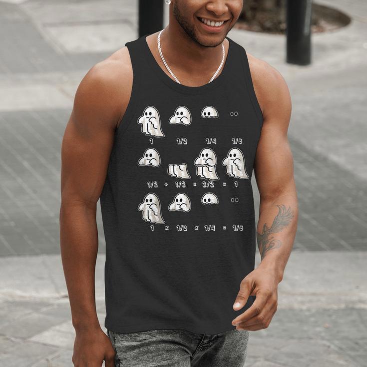 Fractions Math Teacher Ghost Math Halloween Humorous Men Tank Top, funny gift Fractions Math Teacher Ghost Math Halloween Humorous Men Tank Top, funny gift