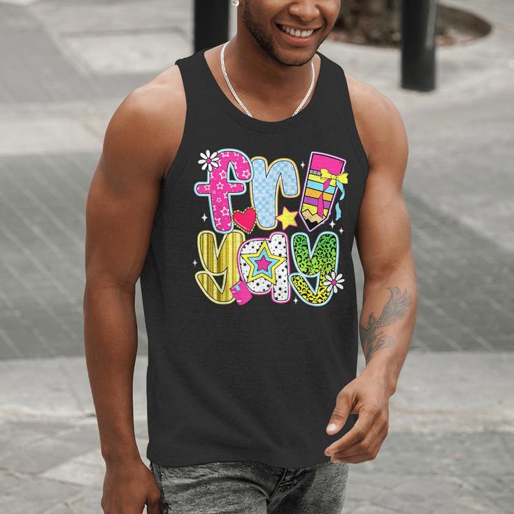 Fri-Yay Happy Friday Weekend Teacher Back To School Men Tank Top, funny gift Fri-Yay Happy Friday Weekend Teacher Back To School Men Tank Top, funny gift