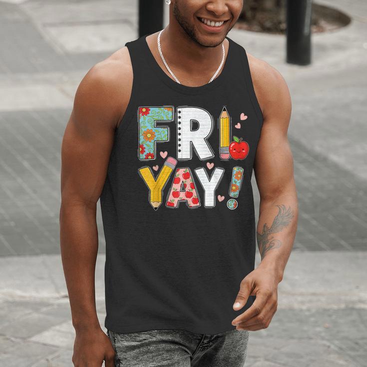 Fri Yay Teacher Happy Friday Friyay Weekend Back To School Men Tank Top, funny gift