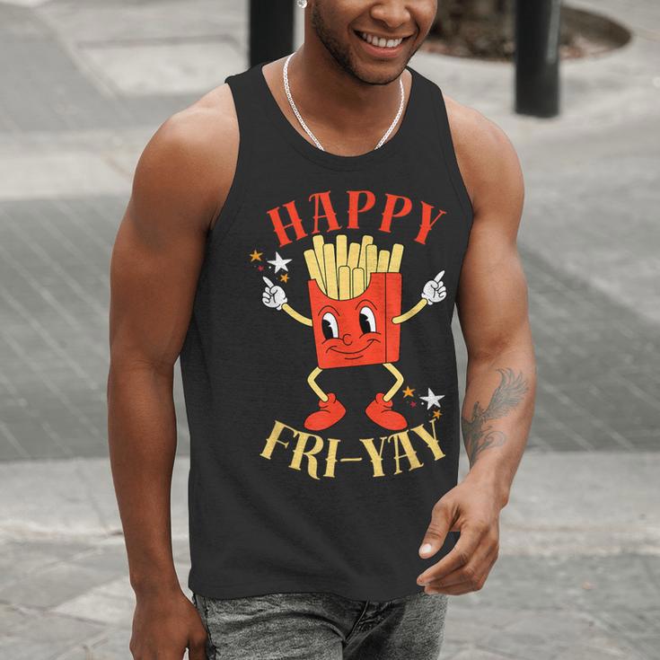 Fun Teacher Happy Fri Yay French Fries Friday Lovers Men Tank Top, funny gift