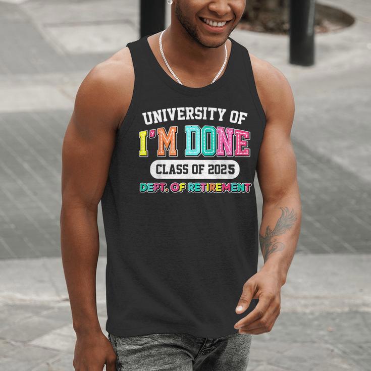 Fun University Of I'm Done Class Of 2025 Teacher Retirement Men Tank Top, funny gift