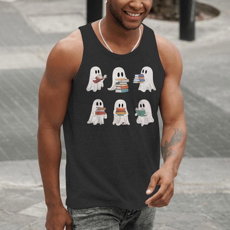 Ghost Reading Books Teacher Halloween Librarian Cute Boook Men Tank Top, funny gift Ghost Reading Books Teacher Halloween Librarian Cute Boook Men Tank Top, funny gift