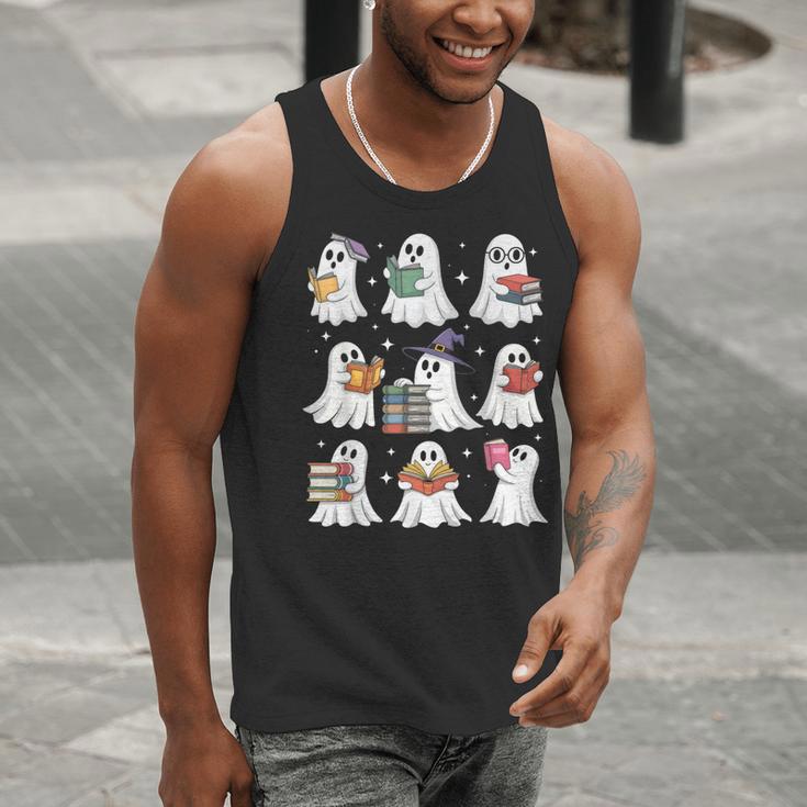Ghost Reading Teacher Halloween Costume Librarian Book Lover Men Tank Top, funny gift Ghost Reading Teacher Halloween Costume Librarian Book Lover Men Tank Top, funny gift