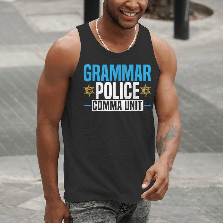 Grammar Police Comma Unit English Teacher Grammar Teacher For Men Women Men Tank Top, English Teacher Tank Tops, funny gift