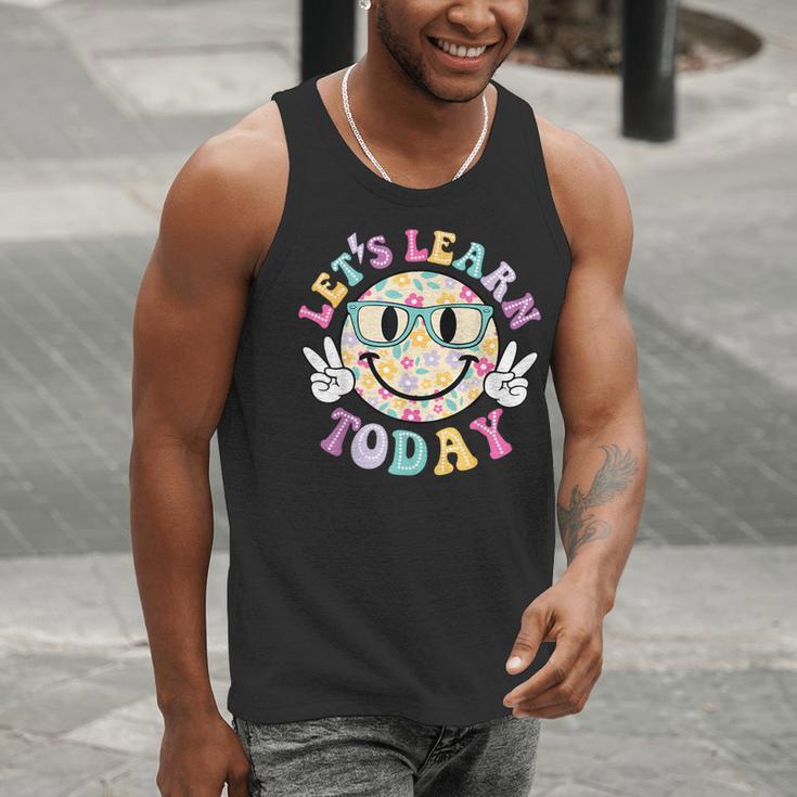 Groovy Retro Lets Learn Today Teacher Student Back To School Men Tank Top, Groovy Teacher Tank Tops, funny gift
