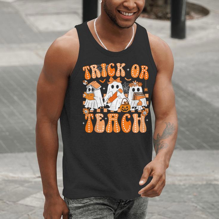 Groovy Teacher Halloween Trick Or Teach Ghost Men Women Kids Men Tank Top, Groovy Teacher Tank Tops, funny gift Groovy Teacher Halloween Trick Or Teach Ghost Men Women Kids Men Tank Top, Groovy Teacher Tank Tops, funny gift