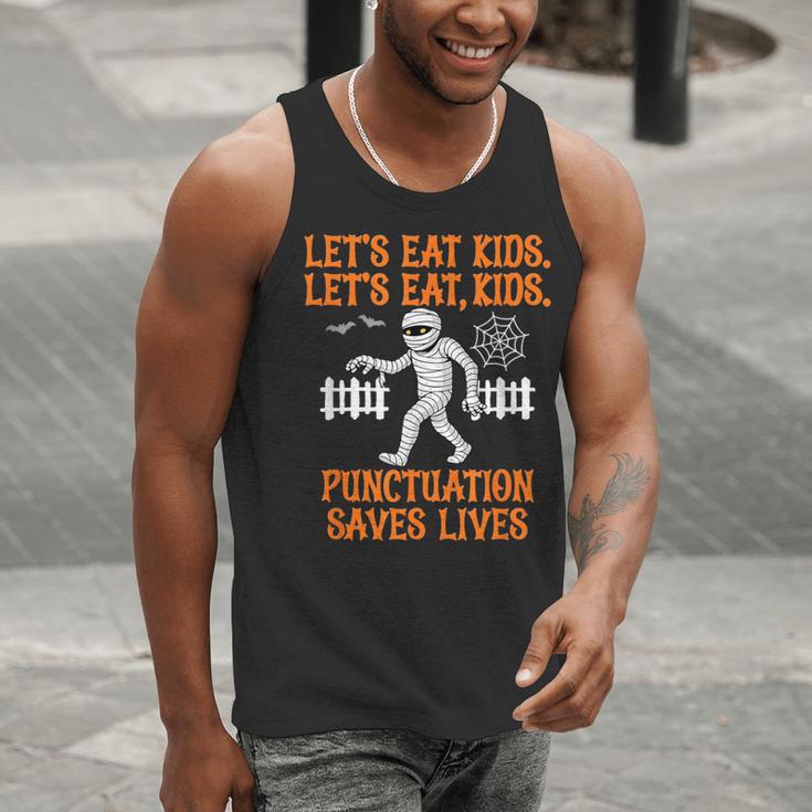 Halloween Lets Eat Kids Punctuation Teacher Men Tank Top, funny gift