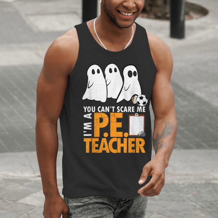 Halloween PE Teacher Shirt Can't Scare Me Men Tank Top, Pe Teacher Tank Tops, funny gift