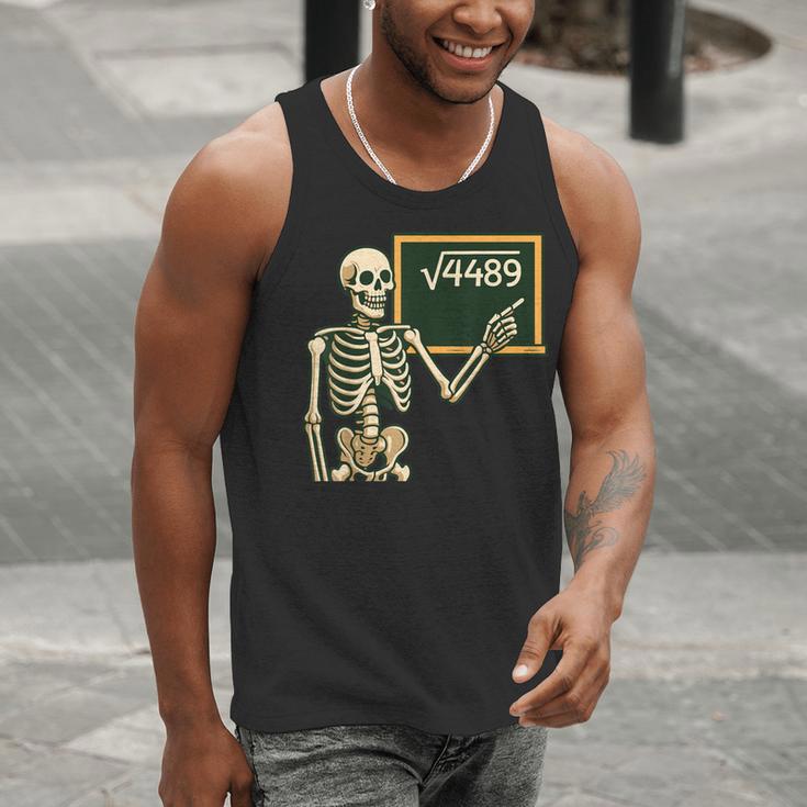 Halloween Skeleton 67 Meme Square Root 4489 Math Teacher Men Tank Top, funny gift