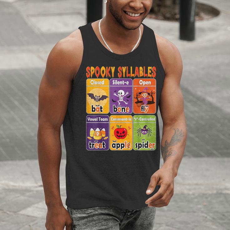 Halloween Spooky Syllable Types Teacher Educational Men Tank Top, funny gift