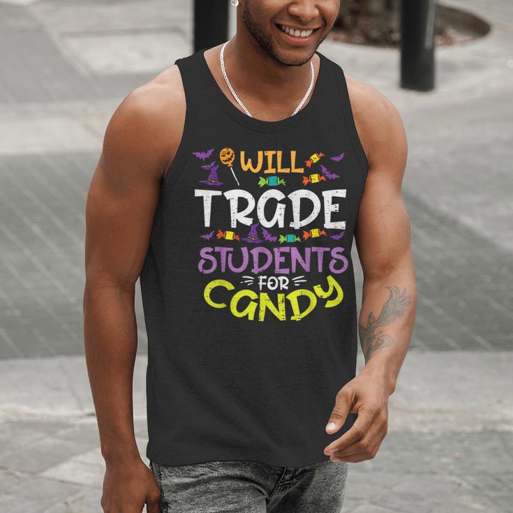 Halloween Teacher Will Trade Students For Candy Women Men Men Tank Top, funny gift