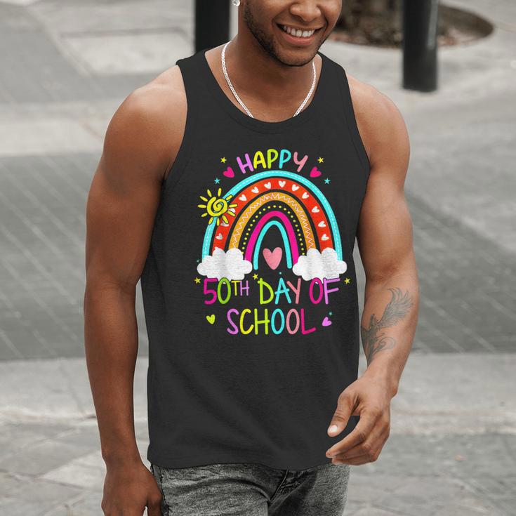 Happy 50th Days Of School Rainbow Teacher 50 Days Smarter Men Tank Top, funny gift