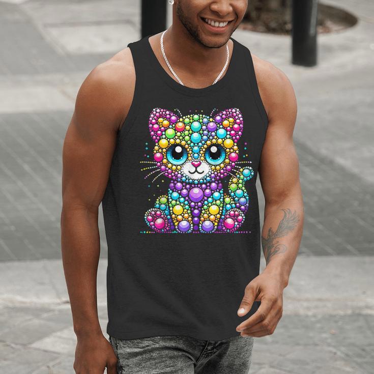 Happy Dot Day Colorful Polka Dot Cat Kitten Teachers Kids Men Tank Top, funny gift