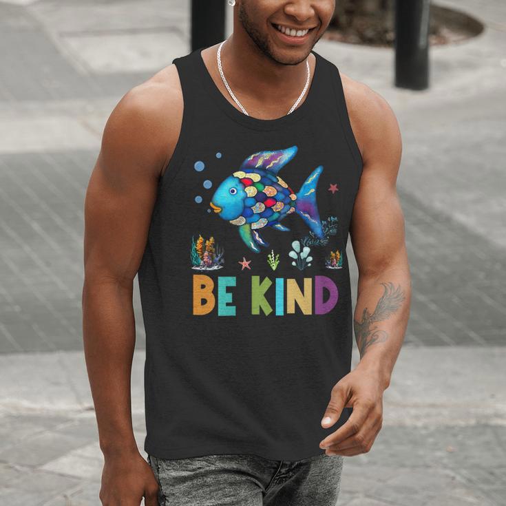 Happy First Day Of School Fish Rainbows Teacher Be Kind Men Tank Top, funny gift Happy First Day Of School Fish Rainbows Teacher Be Kind Men Tank Top, funny gift