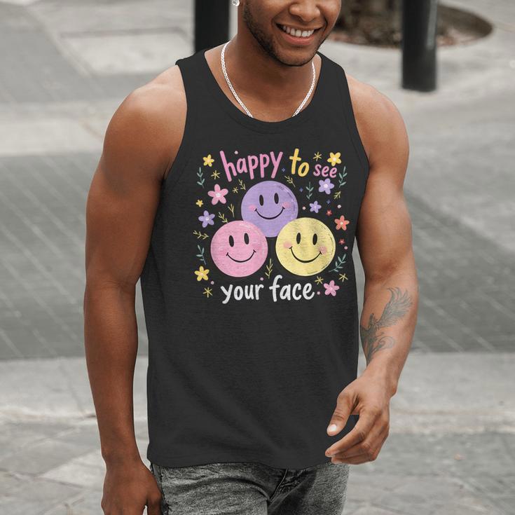 Happy To See Your Face Smile Face Teacher Back To School Men Tank Top, funny gift Happy To See Your Face Smile Face Teacher Back To School Men Tank Top, funny gift