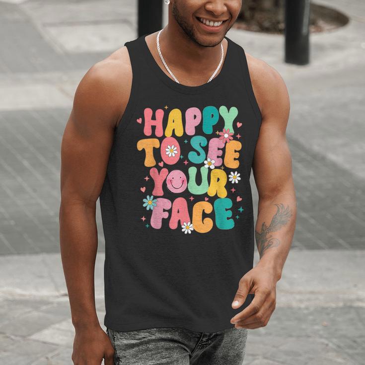 Happy To See Your Face Teacher Disco Ball Back To School Men Tank Top, funny gift