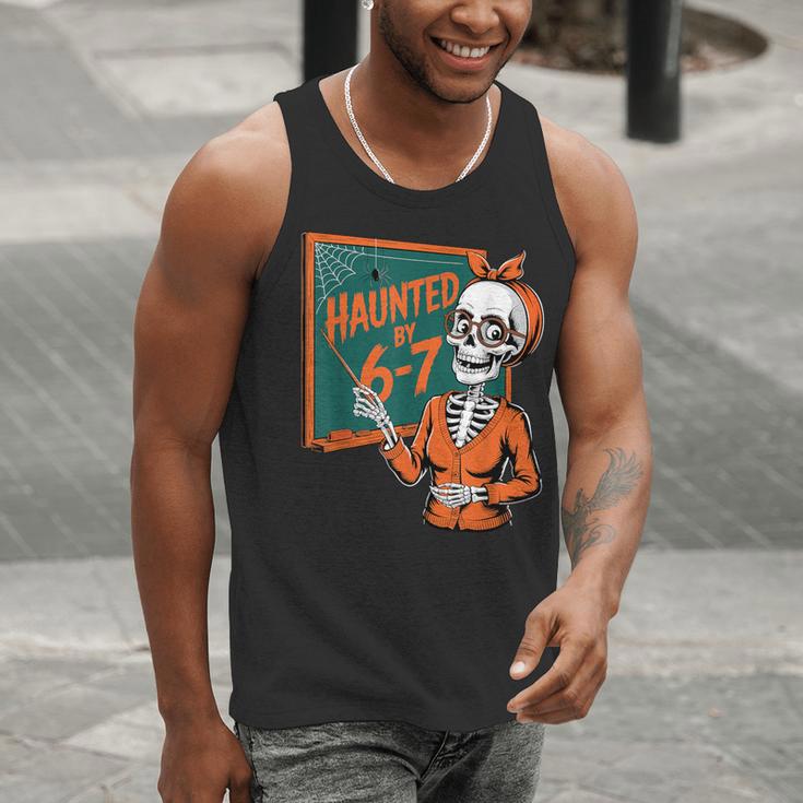 Haunted By 6-7 Six Seven 67 Math Teacher Halloween Skeleton Men Tank Top, funny gift Haunted By 6-7 Six Seven 67 Math Teacher Halloween Skeleton Men Tank Top, funny gift