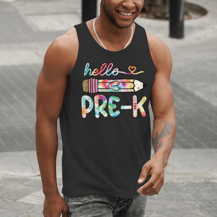 Hello Pre-K Pencil Teacher Student Tie Dye Men Tank Top, funny gift Hello Pre-K Pencil Teacher Student Tie Dye Men Tank Top, funny gift