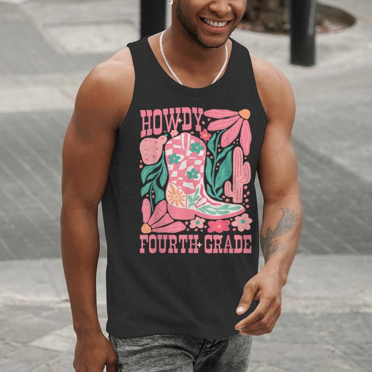 Howdy Fourth Grade Western 4th Grade Teacher Cowboy Cowgirl Men Tank Top, 4th Grade Teacher Tank Tops, funny gift