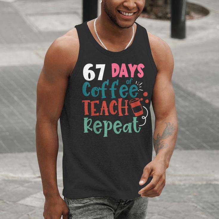 Humor Meme 67 Days Of School Coffee Lover Educator Teacher Men Tank Top, funny gift