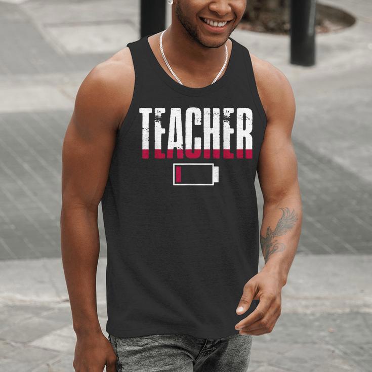 Humor Teacher Empty Battery Power Men Women Men Tank Top, funny gift