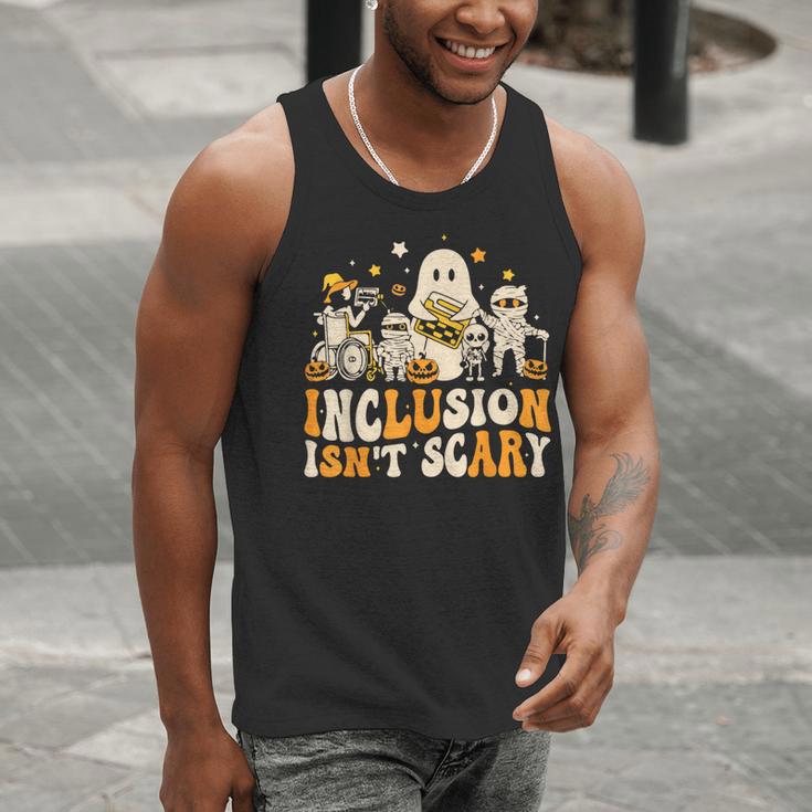 Inclusion Isn't Scary Mummy Boo Ghost Halloween SLP Teacher Men Tank Top, funny gift Inclusion Isn't Scary Mummy Boo Ghost Halloween SLP Teacher Men Tank Top, funny gift