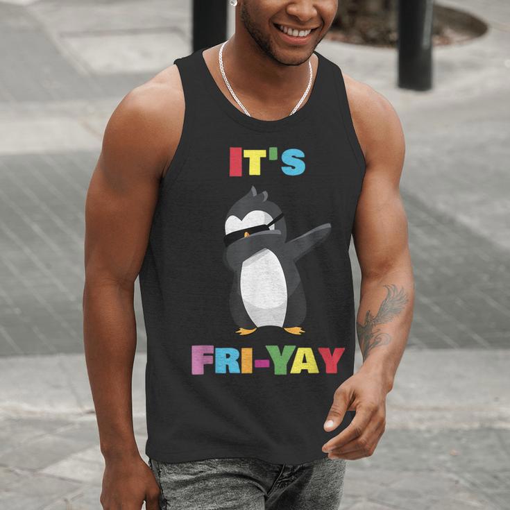 It's Fri-Yay Dabbing Penguin Friday Weekend Teacher Student Men Tank Top, funny gift