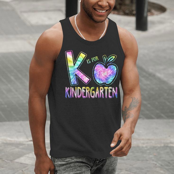 K Is For Kindergarten Teacher Tie Dye Back To School Kinder Men Tank Top, funny gift