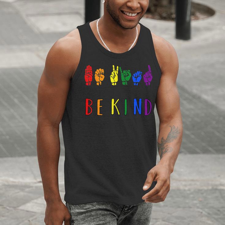 Be Kind Pride Sign Language Rainbow Teachers Interpreter ASL Men Tank Top, funny gift