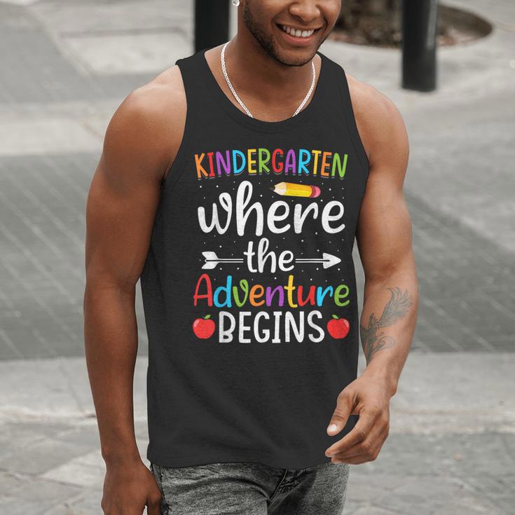Kindergarten Where The Adventure Begins Shirt Children's Teacher Men Tank Top, funny gift Kindergarten Where The Adventure Begins Shirt Children's Teacher Men Tank Top, funny gift