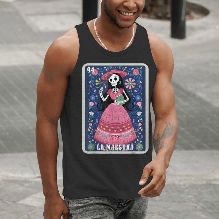 La Maestra Halloween Mexican Bingo Card Teacher Lottery Card Men Tank Top, funny gift