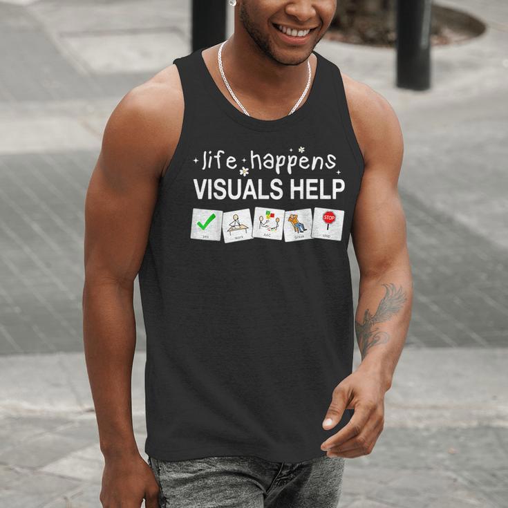 Life Happens Visuals Help Special Education Teacher Aide Men Tank Top, funny gift Life Happens Visuals Help Special Education Teacher Aide Men Tank Top, funny gift