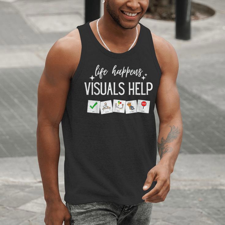 Life Happens Visuals Help Special Education Teacher Aide Men Women Men Tank Top, funny gift Life Happens Visuals Help Special Education Teacher Aide Men Women Men Tank Top, funny gift