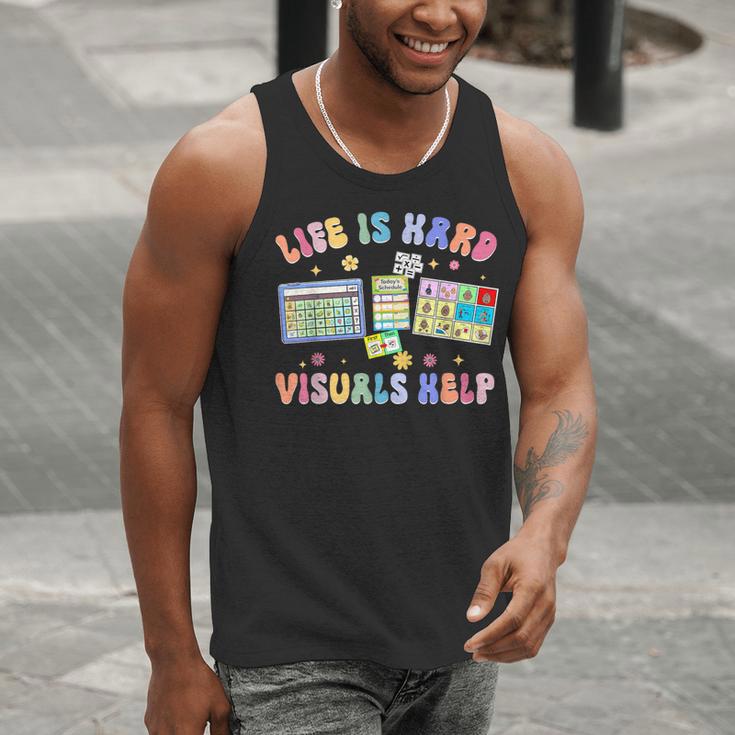 Life Is Hard Visuals Help Special Education Teacher SPED Men Tank Top, funny gift