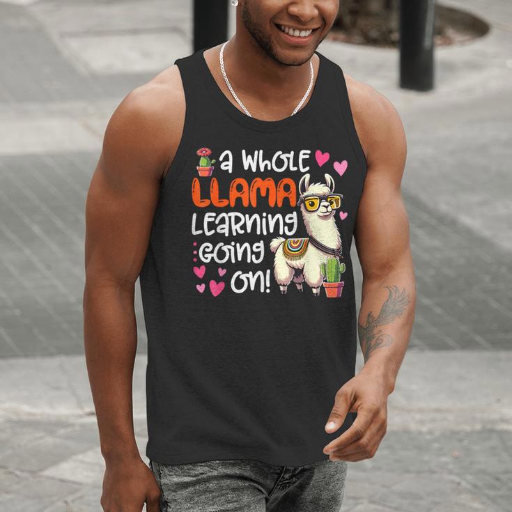 Llama Learning Teachers Students Alpaca Lover Back To School Men Tank Top, funny gift