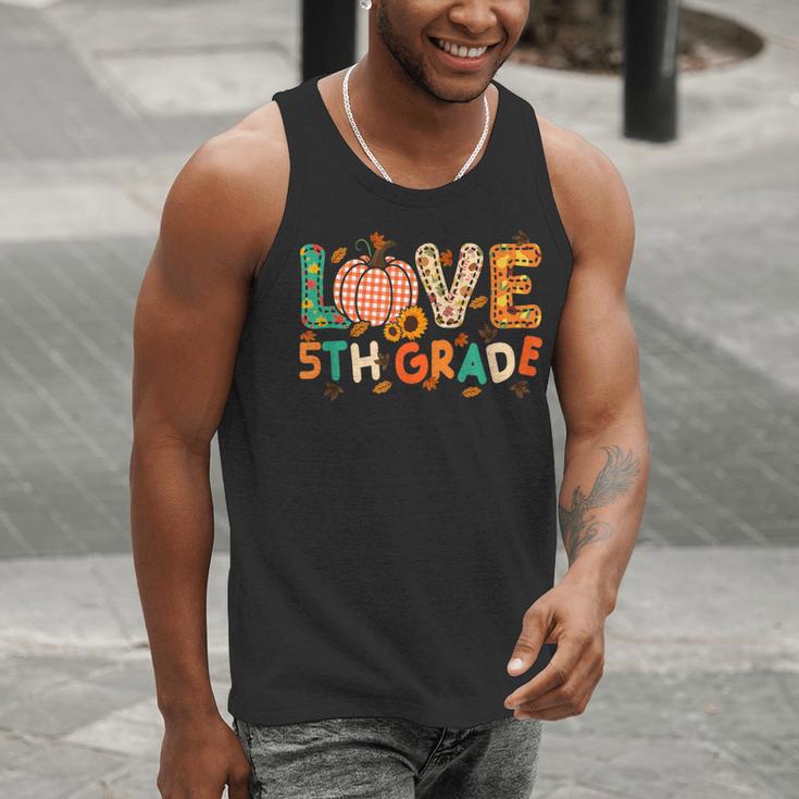 Love 5th Grade Thanksgiving Colorful Fall Leaves Teacher Men Tank Top, funny gift