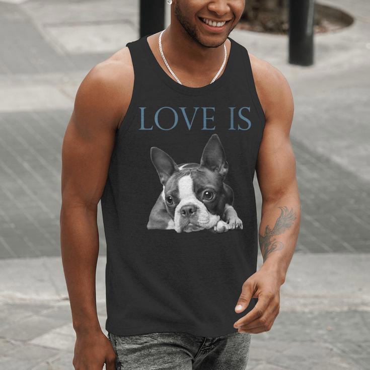 Love Is Boston Terrier Bostie Men Tank Top, funny gift